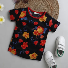 Load image into Gallery viewer, CrayonFlakes Soft and comfortable Floral Printed Top - Black