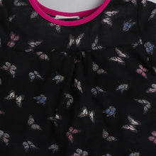 Load image into Gallery viewer, CrayonFlakes Soft and comfortable Butterfly Printed Yoke Top - Black