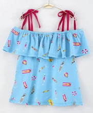 Load image into Gallery viewer, CrayonFlakes Soft and comfortable Strap Cold Shoulder Beach Printed Top