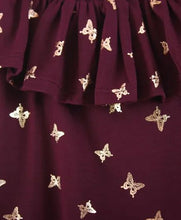 Load image into Gallery viewer, CrayonFlakes Soft and comfortable Strap Cold Shoulder Butterfly Printed Top