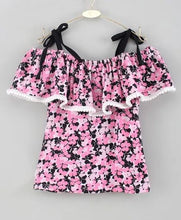 Load image into Gallery viewer, CrayonFlakes Soft and comfortable Strap Cold Shoulder Floral Printed Top