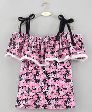 Load image into Gallery viewer, CrayonFlakes Soft and comfortable Strap Cold Shoulder Floral Printed Top