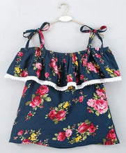 Load image into Gallery viewer, CrayonFlakes Soft and comfortable Strap Cold Shoulder Floral Printed Top