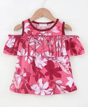 Load image into Gallery viewer, CrayonFlakes Soft and comfortable Cold Shoulder Frock Style Floral Printed Top