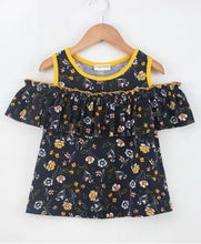 Load image into Gallery viewer, CrayonFlakes Soft and comfortable Cold Shoulder Frock Style Floral Printed Top