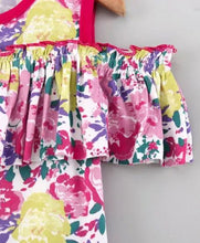 Load image into Gallery viewer, CrayonFlakes Soft and comfortable Cold Shoulder Frock Style Floral Printed Top