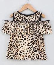 Load image into Gallery viewer, CrayonFlakes Soft and comfortable Cold Shoulder Frock Style Animal Printed Top