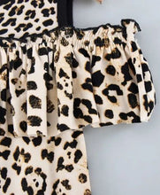Load image into Gallery viewer, CrayonFlakes Soft and comfortable Cold Shoulder Frock Style Animal Printed Top