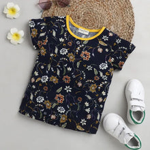 Load image into Gallery viewer, CrayonFlakes Soft and comfortable Floral Printed Top - Navy