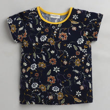 Load image into Gallery viewer, CrayonFlakes Soft and comfortable Floral Printed Top - Navy