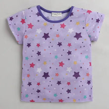 Load image into Gallery viewer, CrayonFlakes Soft and comfortable Stars Printed Top - Purple