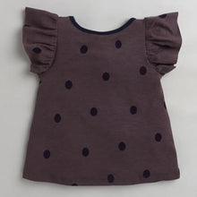 Load image into Gallery viewer, CrayonFlakes Soft and comfortable Polka Printed Top - Brown