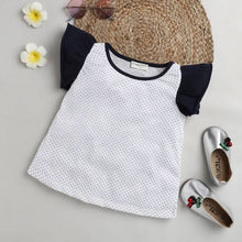 Load image into Gallery viewer, CrayonFlakes Soft and comfortable Polka with Sleeves Frill Top