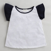 Load image into Gallery viewer, CrayonFlakes Soft and comfortable Polka with Sleeves Frill Top