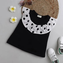 Load image into Gallery viewer, CrayonFlakes Soft and comfortable Solid with Front Frill Top - Black