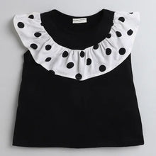 Load image into Gallery viewer, CrayonFlakes Soft and comfortable Solid with Front Frill Top - Black