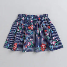 Load image into Gallery viewer, CrayonFlakes Soft and comfortable Flowers and Strips Printed Skirt