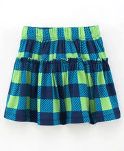 Load image into Gallery viewer, CrayonFlakes Soft and comfortable Checkered Printed Skirt - Blue