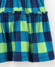 Load image into Gallery viewer, CrayonFlakes Soft and comfortable Checkered Printed Skirt - Blue