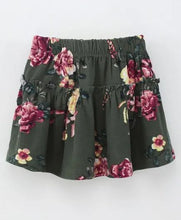 Load image into Gallery viewer, CrayonFlakes Soft and comfortable Floral Printed Skirt - Green