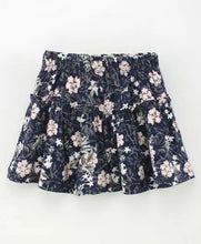 Load image into Gallery viewer, CrayonFlakes Soft and comfortable Floral Printed Skirt - Navy