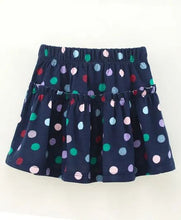 Load image into Gallery viewer, CrayonFlakes Soft and comfortable Polka Printed Skirt - Navy