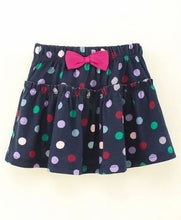 Load image into Gallery viewer, CrayonFlakes Soft and comfortable Polka Printed Skirt - Navy