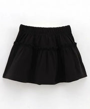 Load image into Gallery viewer, CrayonFlakes Soft and comfortable Solid Frilled Skirt - Black