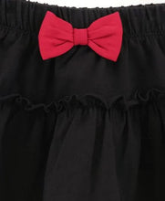 Load image into Gallery viewer, CrayonFlakes Soft and comfortable Solid Frilled Skirt - Black