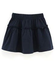 Load image into Gallery viewer, CrayonFlakes Soft and comfortable Solid Frilled Skirt - Navy