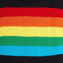 Load image into Gallery viewer, Striped Fine Knit Full Sleeves Pullover Sweater - Black