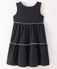 Load image into Gallery viewer, Double layered Frilled Dress - Black