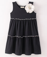 Load image into Gallery viewer, Double layered Frilled Dress - Black
