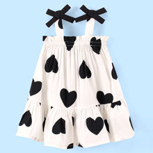 Load image into Gallery viewer, Hearts Printed Straped Bow Dress