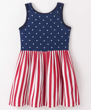 Load image into Gallery viewer, Polka and Striped Printed Sleeveless Dress