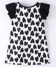 Load image into Gallery viewer, Hearts Printed Frilled Sleeveless Dress