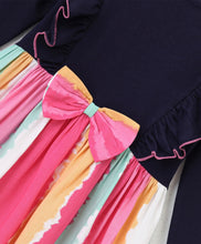 Load image into Gallery viewer, Frilled Tie Dye Striped Full Sleeves Dress