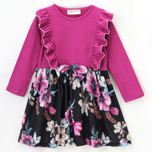 Load image into Gallery viewer, Frilled Floral Full Sleeves Dress