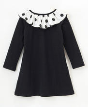 Load image into Gallery viewer, Solid Polka Neck Frill Full Sleeves Dress