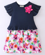Load image into Gallery viewer, Floral Printed Color Block Frilled Dress