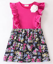 Load image into Gallery viewer, Floral Printed Color Block Frilled Dress