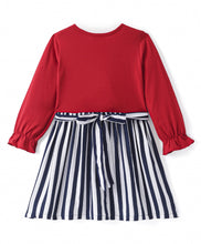 Load image into Gallery viewer, Striped Printed Frilled Belted Dress