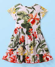 Load image into Gallery viewer, Floral Printed Frilled Cotton Wrap Style Dress
