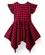 Load image into Gallery viewer, Checkered Asymmetrical Cotton Wrap Style Dress
