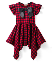 Load image into Gallery viewer, Checkered Asymmetrical Cotton Wrap Style Dress
