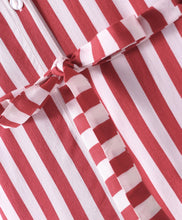 Load image into Gallery viewer, Striped Belted Shirt Style Dress
