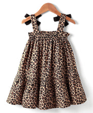 Load image into Gallery viewer, Animal Print Frilled Strap Shoulder Dress
