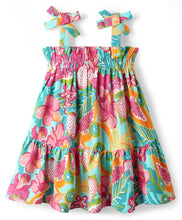 Load image into Gallery viewer, Floral Printed Frilled Strap Shoulder Dress