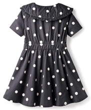 Load image into Gallery viewer, Polka Cotton Woven Frock With Peter Pan Collar
