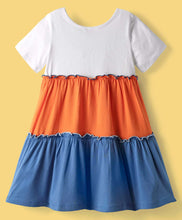 Load image into Gallery viewer, Color Block Single Jersey Knit Tiered Dress
